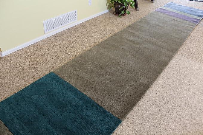 Thamel Mart R5335 Gorgeous Custom Made Tibetan Woolen Rug Runner 3.1 Ft X 15.7 Ft Made in Nepal