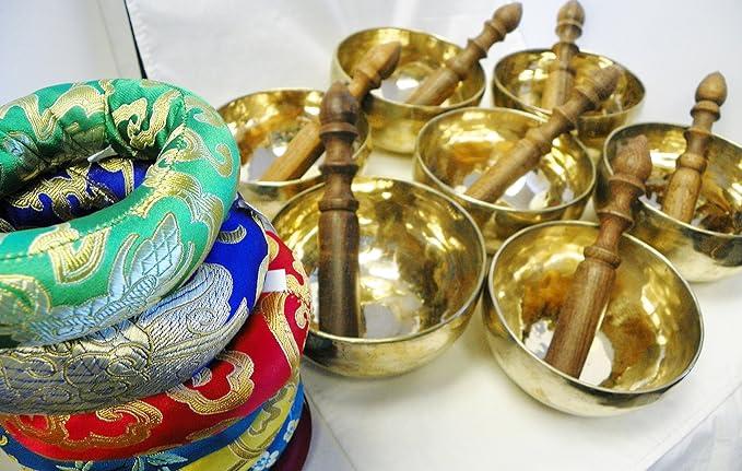 S232-S238 All Chakra (7) Sets of Palm Size 5" Chakra Healing Tibetan Singing Bowl Made in Nepal