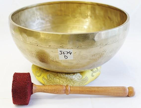 J674/F848 9.5" Energetic Sacral 'D' Chakra Healing Hand Hammered Tibetan Singing Bowl Made in Nepal