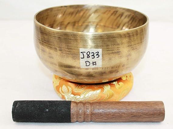 J833 6" Wide Energetic Sacral 'D#' Chakra Healing Tibetan Singing Bowl Made in Nepal