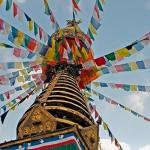 F646 Very Artistic Tibetan Prayer Flags Medium 5 Rolls Pkt Hand Crafted in Nepal